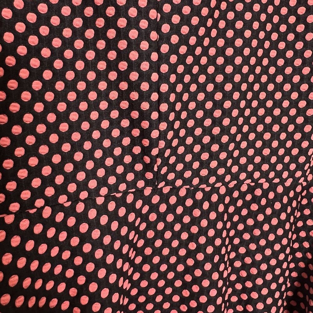 Torrid Dress Women's 1/1X Black Coral Polka Dot Sleeveless Sweetheart Belt Midi - Picture 12 of 15